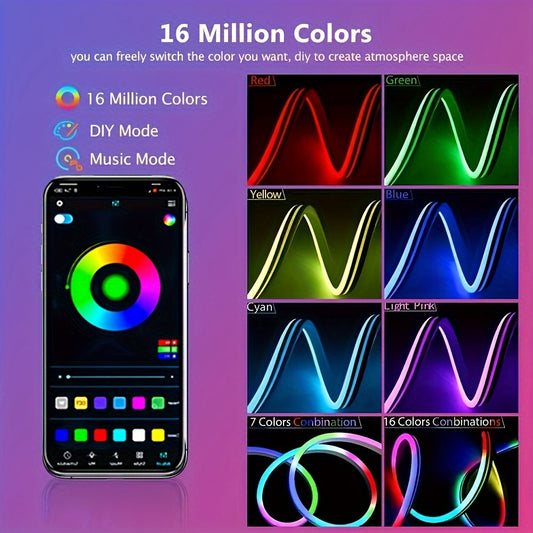 Bande lumineuse néon intelligente, câble flexible RGBIC - Topdecheztop.fr