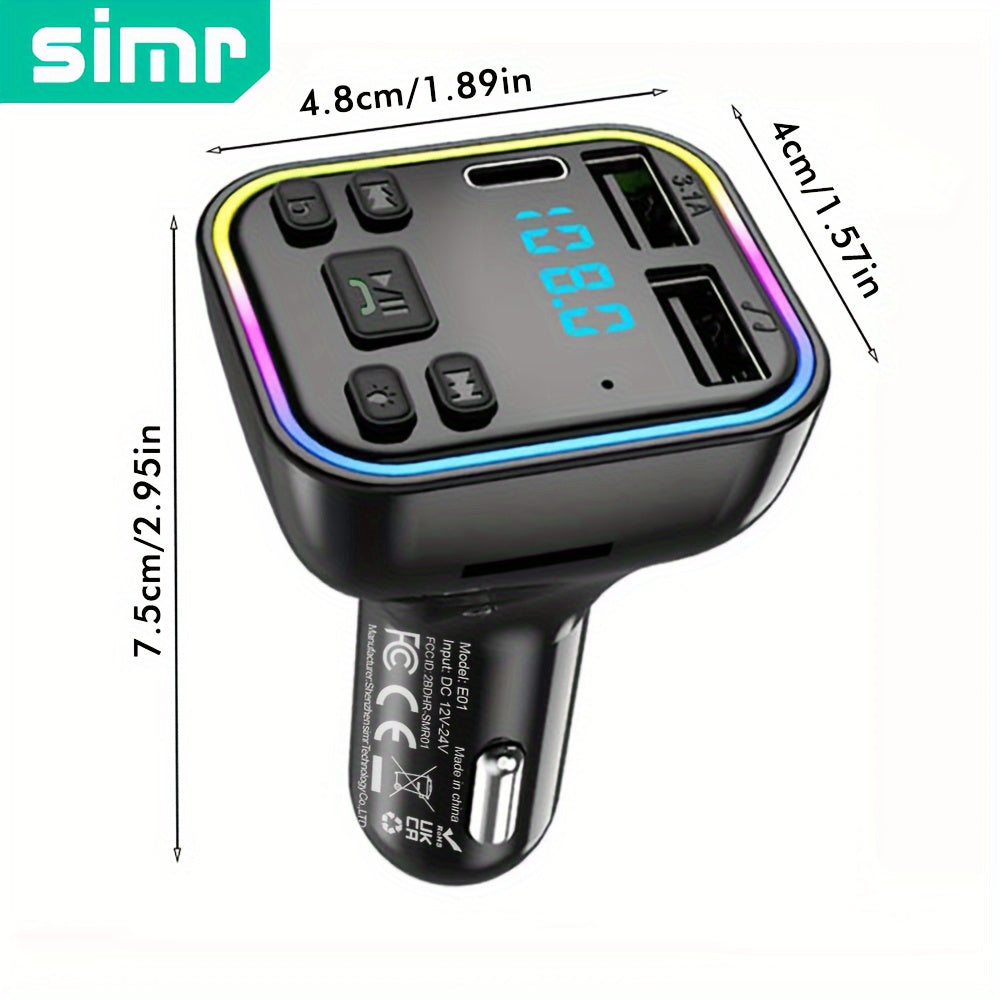 Lecteur MP3 de voiture avec transmetteur FM sans fil, charge rapide USB