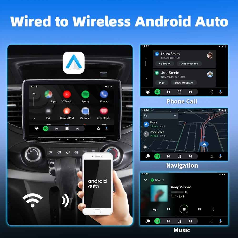 Adaptateur sans fil 2 en 1 CarPlay et Android Auto - Connexion automatique