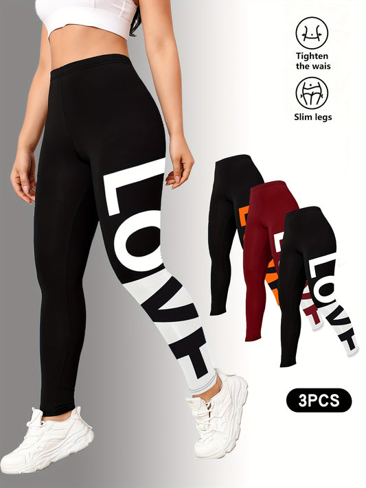 Lot de 3 leggings de course et de yoga taille mi-haute pour femmes - Topdecheztop.fr