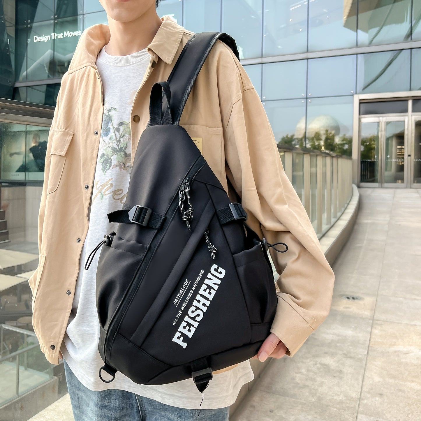 Sac bandoulière tendance grande capacité pour homme