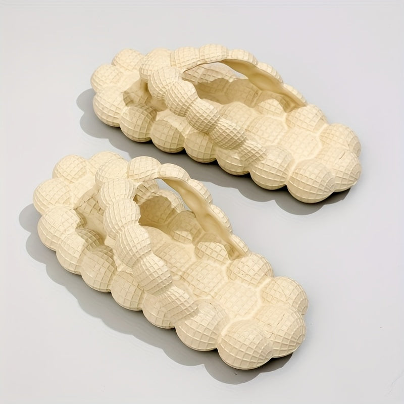 Women's Solid Color Bubble Slides, Trendy EVA Summer Flip Flops, Indoor & Outdoor Beach Slide Shoes - Topdecheztop.fr