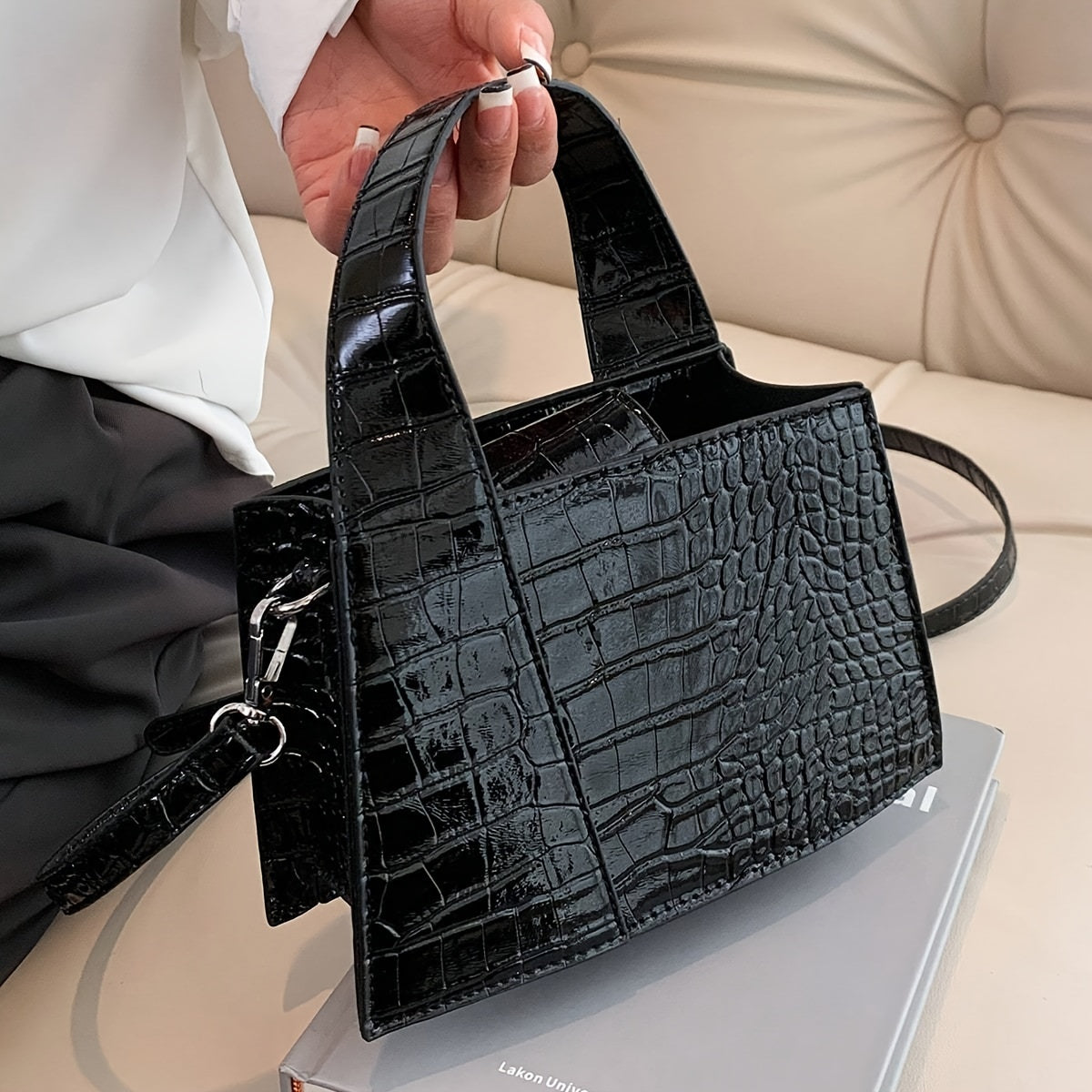 Sac à main tendance à motif crocodile - Topdecheztop.fr