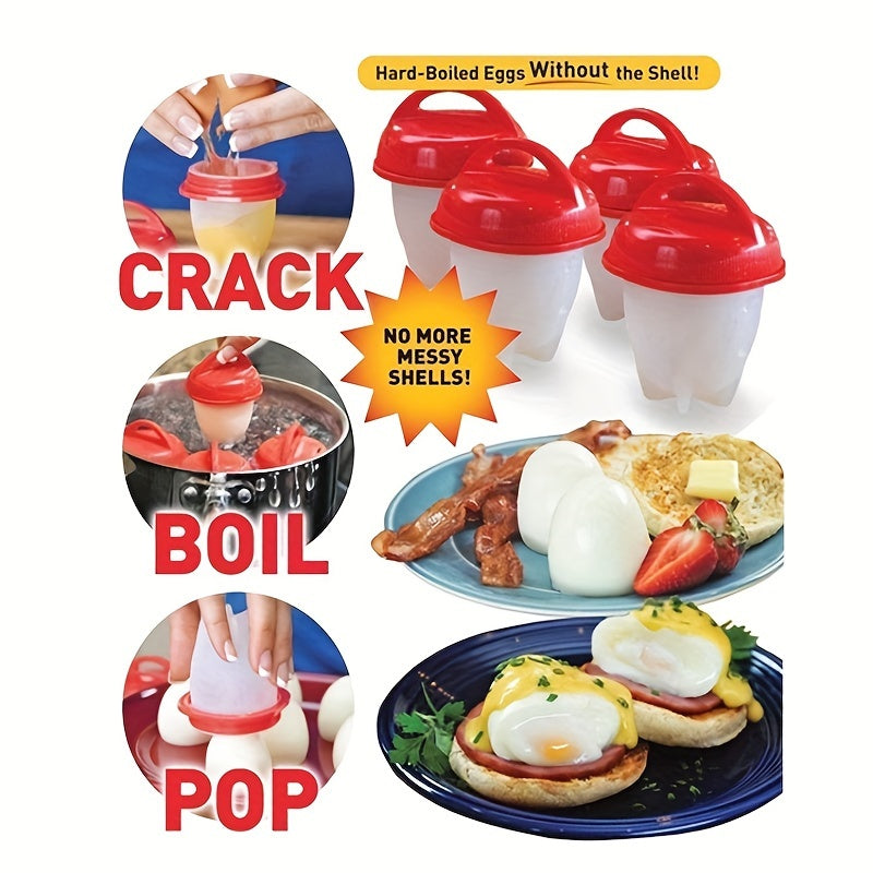 Lot de 6 cuiseurs à œufs antiadhésifs en silicone