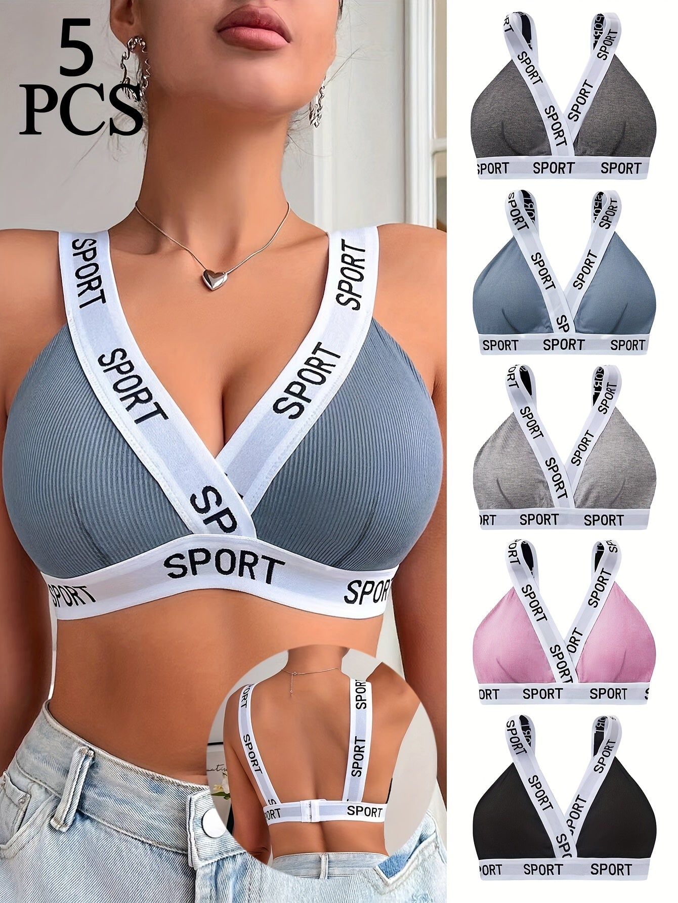 Soutiens-gorge de sport décontractés pour femmes 5 pièces - Topdecheztop.fr