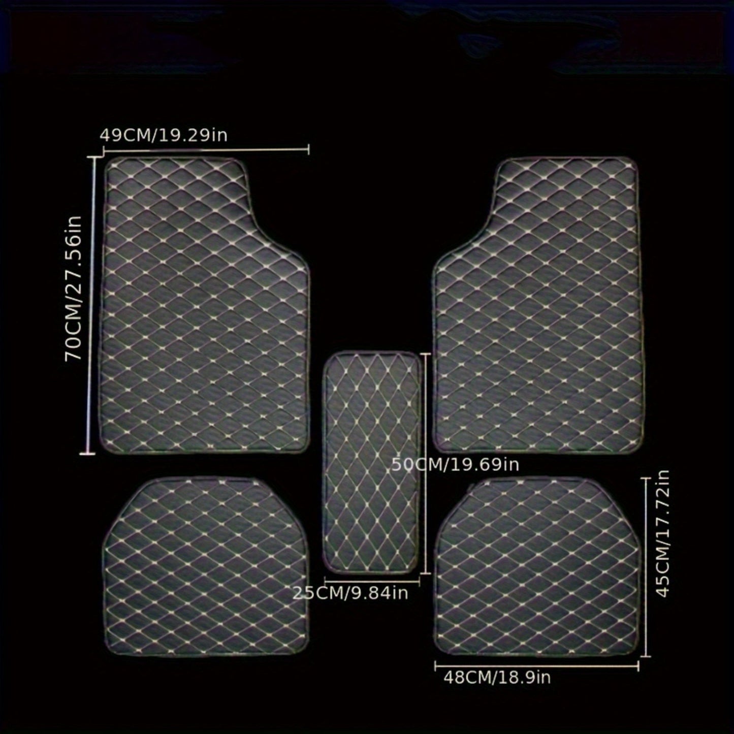 Lot de 5 tapis de sol de luxe pour voiture, universels