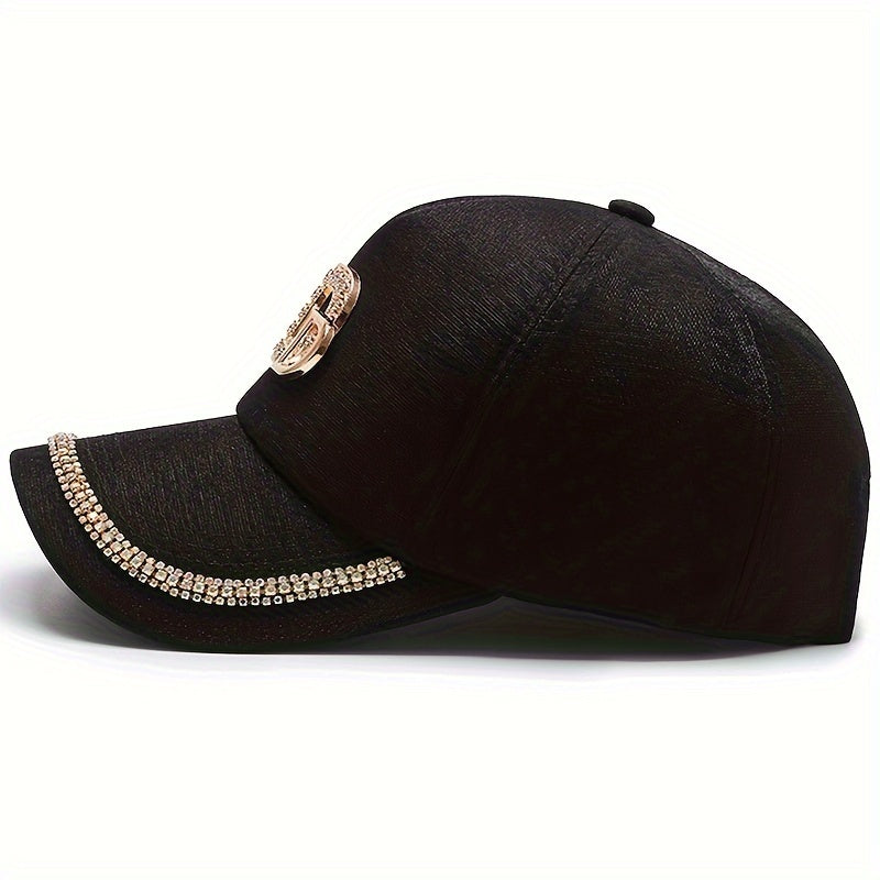 Casquette de baseball avec strass, 100 % polyester - Topdecheztop.fr