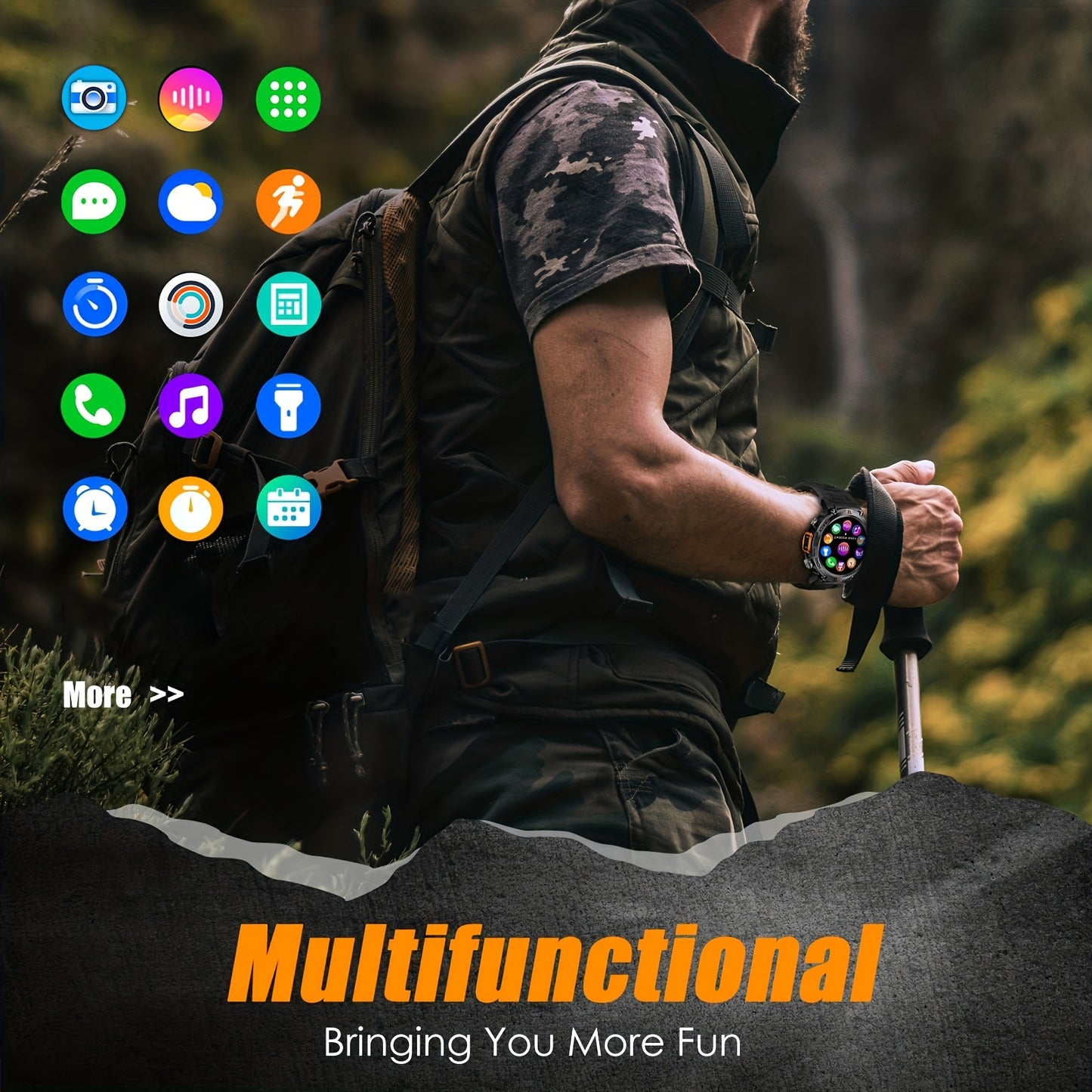 Montre connectée pour homme avec écran TFT 360p, écran 3,68 cm - Topdecheztop.fr