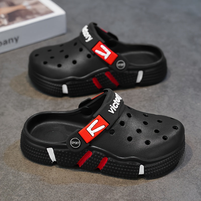 Victory Youngsters' Breathable Clogs - Comfortable, Non-Slip EVA Sandals for Boys & Girls, Durable for Indoor/Outdoor Use, All-Season Footwear in Black, Gray, White, Indoor Outdoor Clogs|Slipon Clogs|Durable Youngsters's Sand - Topdecheztop.fr