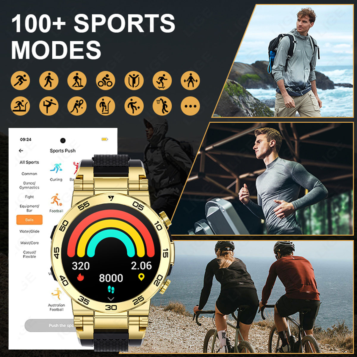 LIGE Nouvelle Montre Connectée Mode Homme Écran 3,89 cm