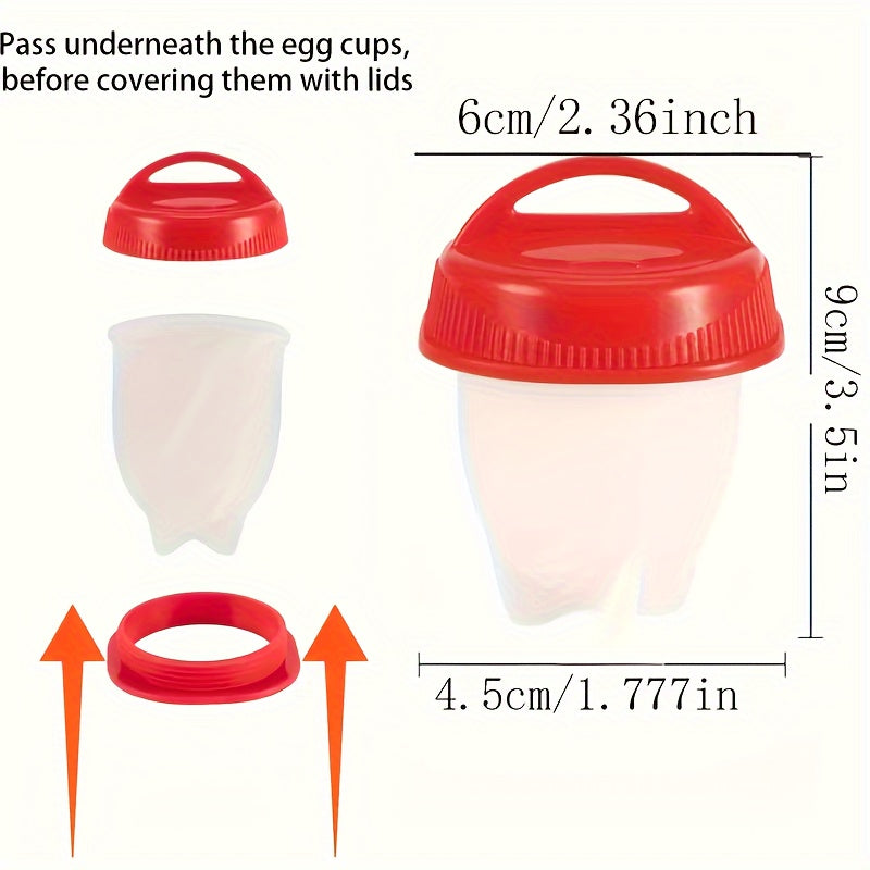 Lot de 6 cuiseurs à œufs antiadhésifs en silicone