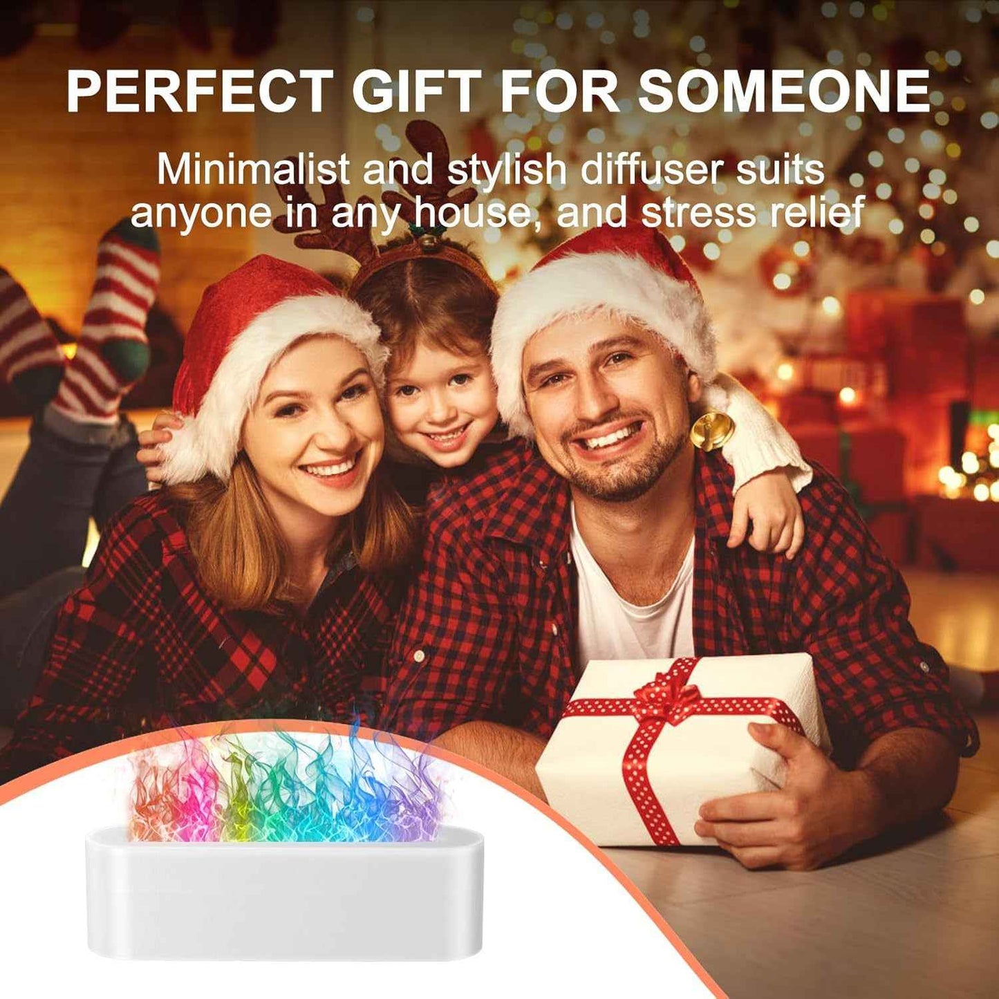 1pc Flame Aroma Diffuser Humidifier, Upgraded 7-Color Flame Essential Oil Diffuser for Home, Bedroom, Office & Yoga Studio with Timer and Auto Shut-off Function, 150ml Capacity