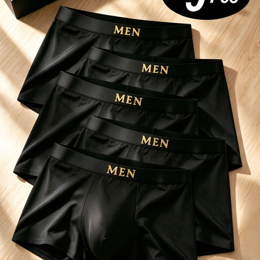 (CELILIN) Lot de 5 sous-vêtements pour homme à coins plats, avec coupe sans couture, ne serrent pas la taille, sont minces, confortables et respirants, et le tissu gras et moulant épouse le corps, offrant un confort par tous les temps - 5pcs Couleur Mixte A / FR S