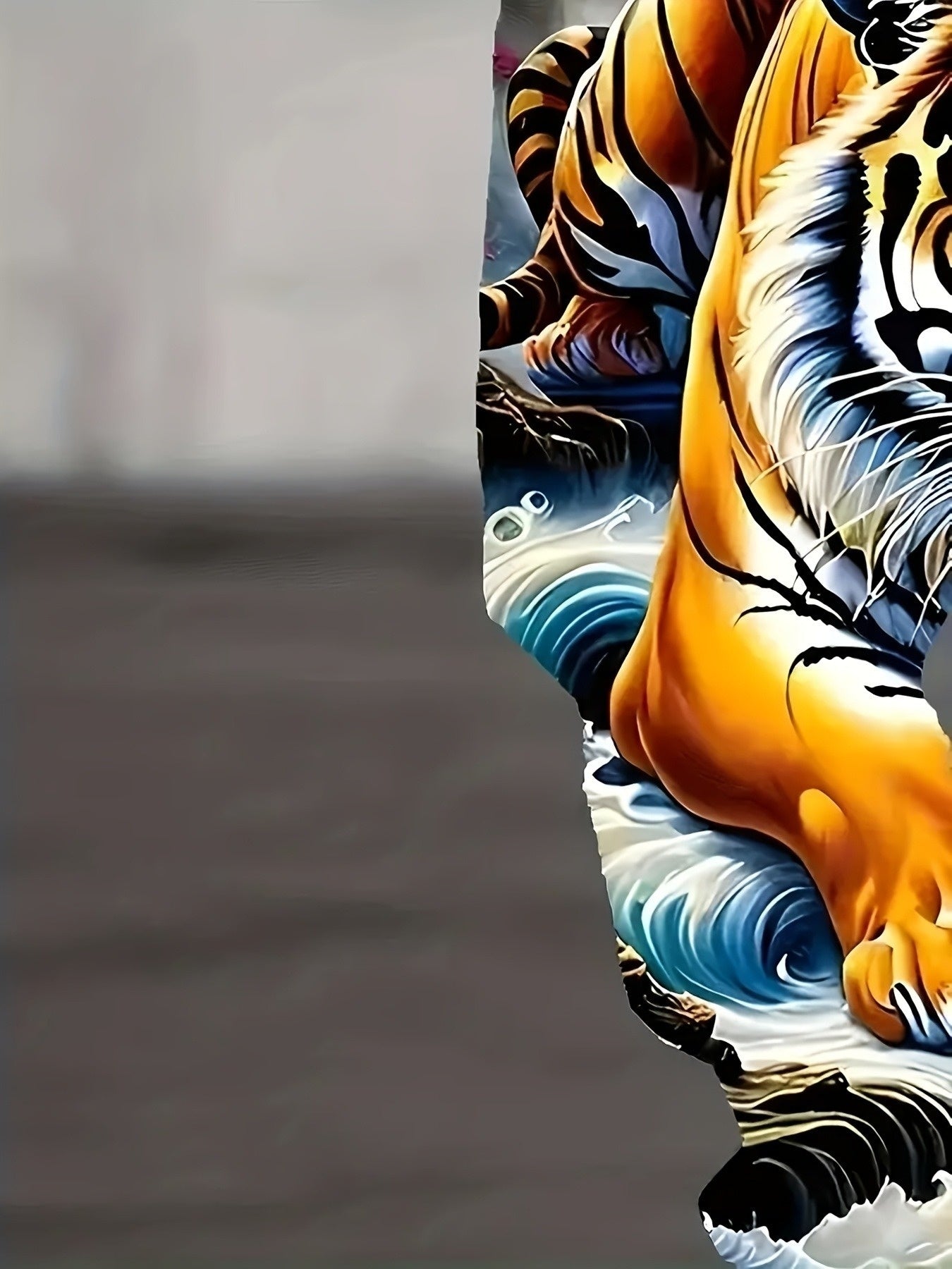 Pantalon décontracté pour homme à imprimé rétro tigre