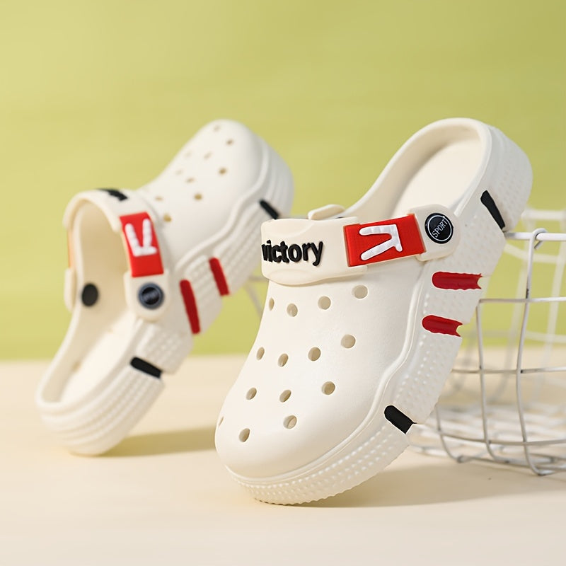 Victory Youngsters' Breathable Clogs - Comfortable, Non-Slip EVA Sandals for Boys & Girls, Durable for Indoor/Outdoor Use, All-Season Footwear in Black, Gray, White, Indoor Outdoor Clogs|Slipon Clogs|Durable Youngsters's Sand - Topdecheztop.fr