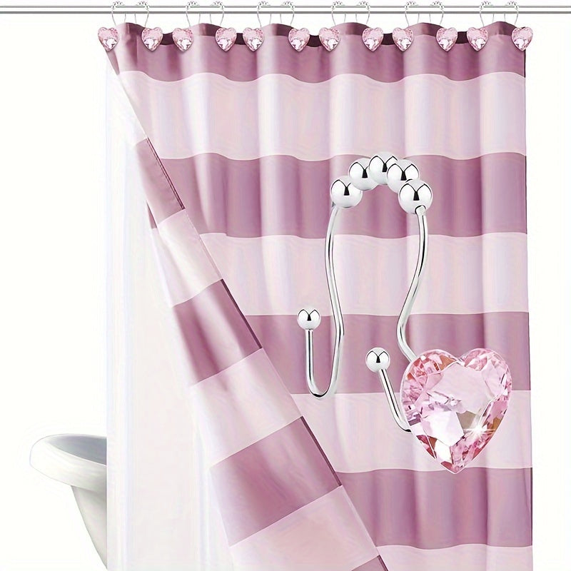 Lot de 12 crochets de rideau de douche en forme de cœur - Topdecheztop.fr