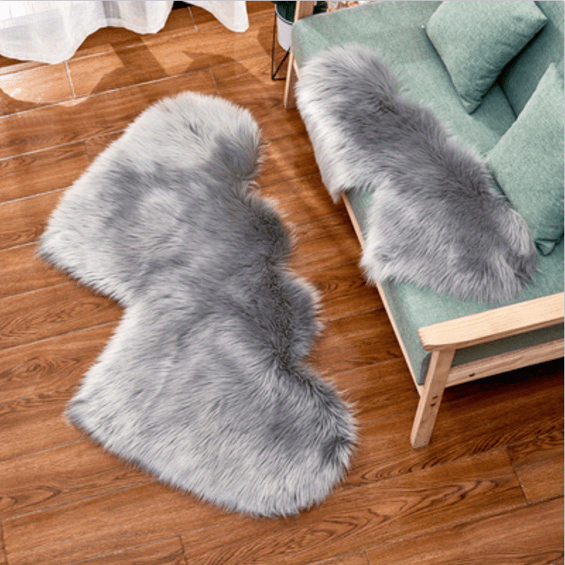 Tapis en peluche ,forme de cœur pour salon