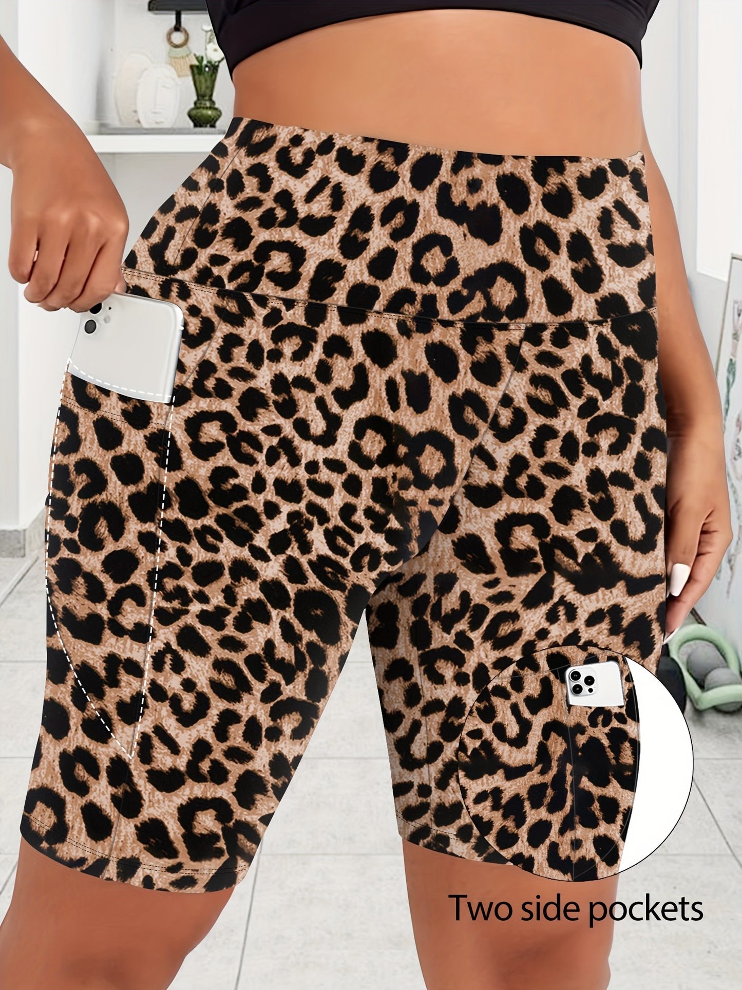 Lot de 3 bermudas taille haute avec poches en forme de lune, grande taille - Topdecheztop.fr