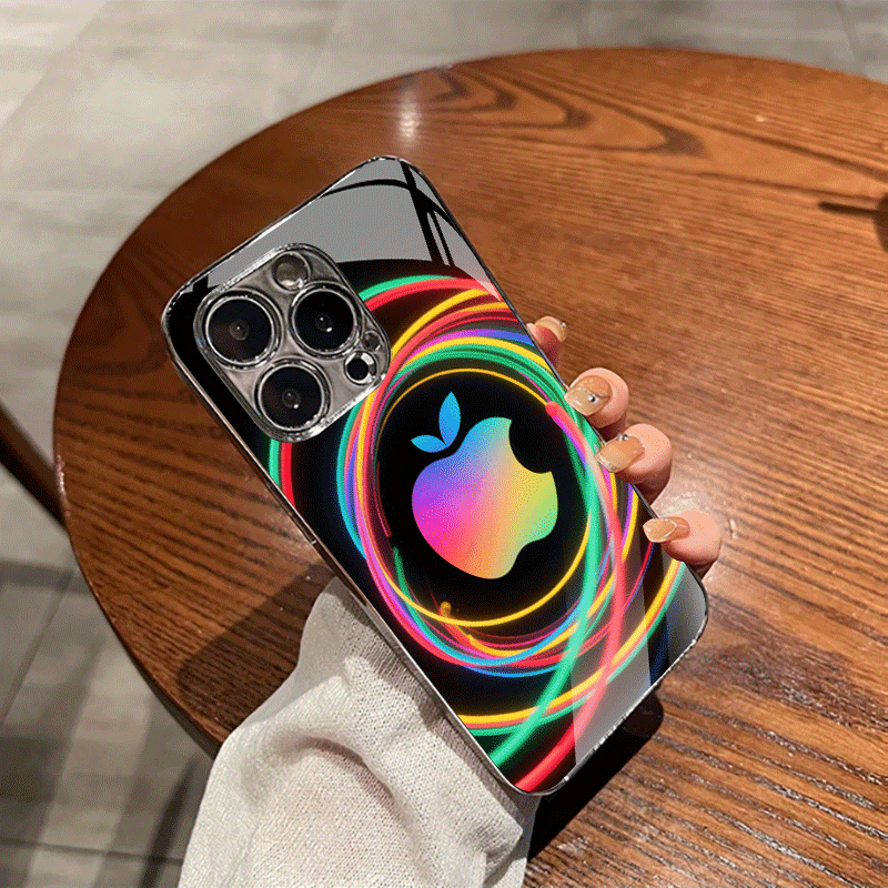 Coque de téléphone élégante et tendance en verre électrolytique fluo