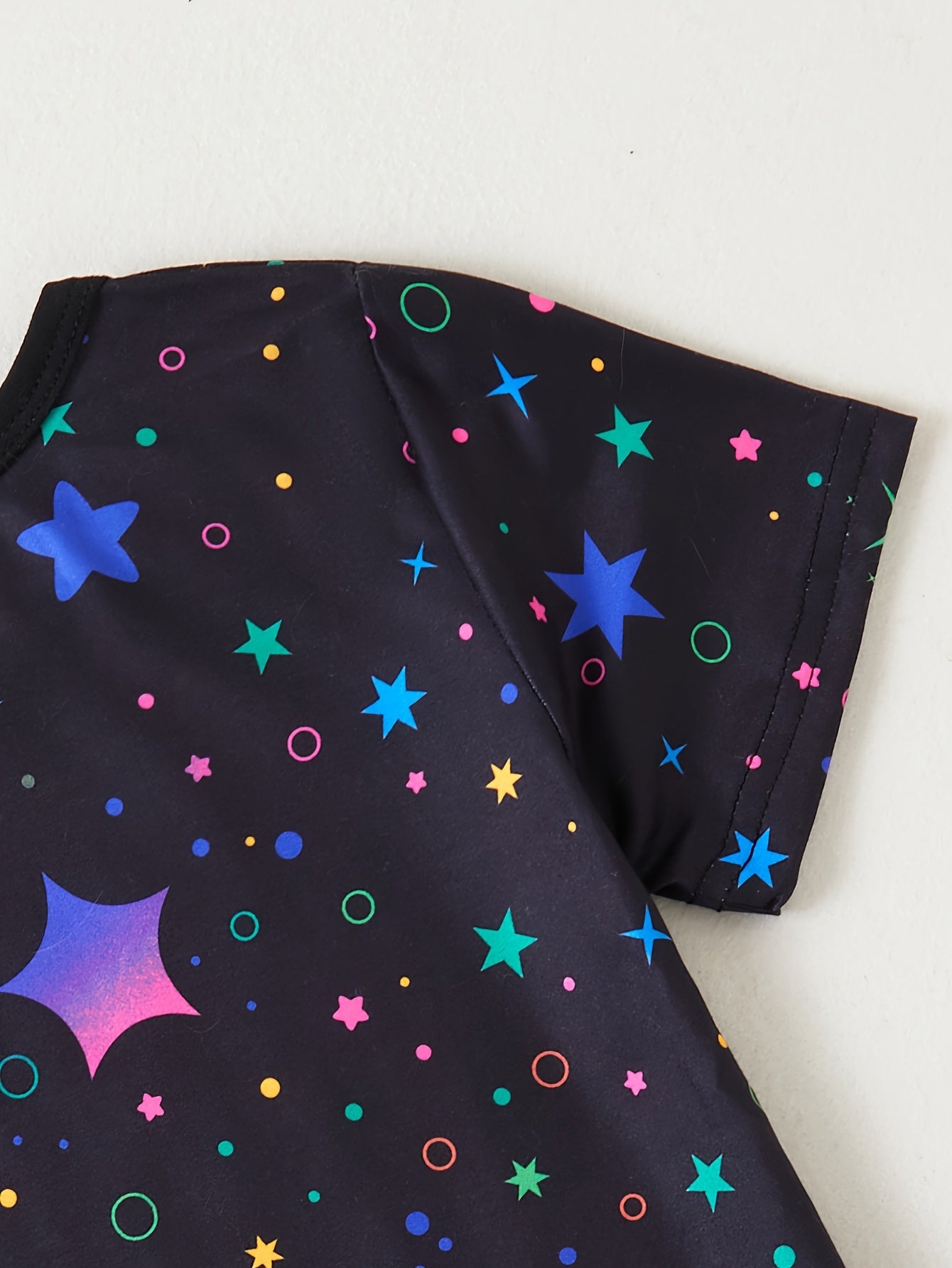 2 Pcs Cute Starry Unicorn Pattern Short Sleeve Top + Jogger Pants Co-ords Set, Casual Comfy Girls Summer Outfit Clothes - Topdecheztop.fr