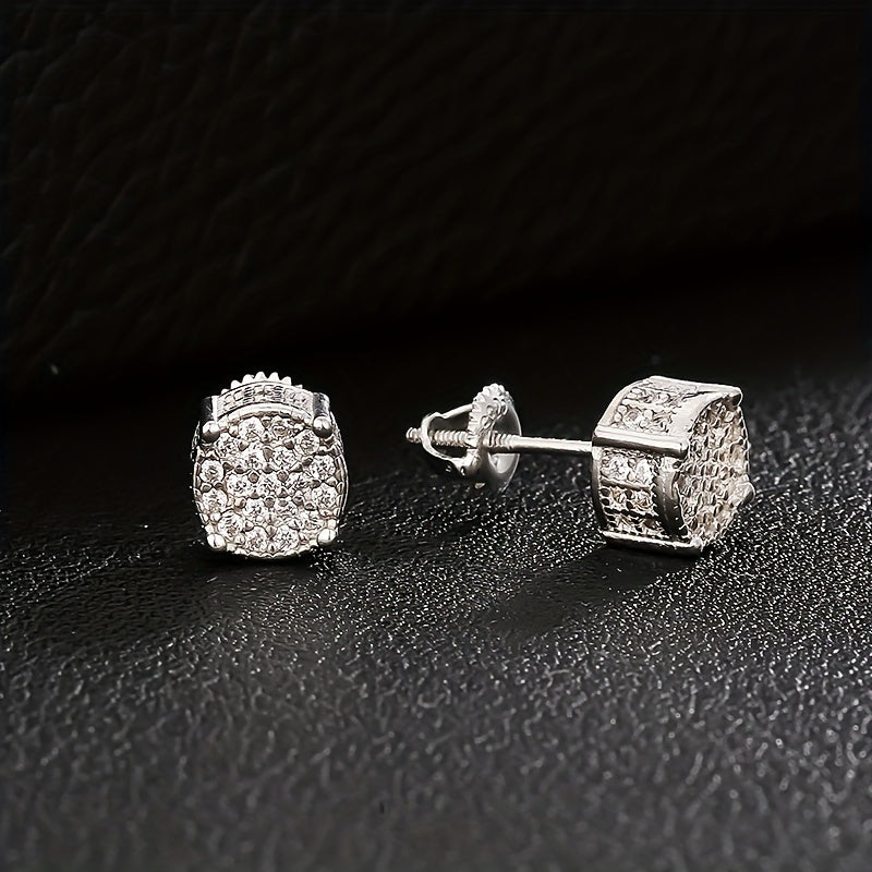 Lot de 2 boucles d'oreilles hip-hop pour homme