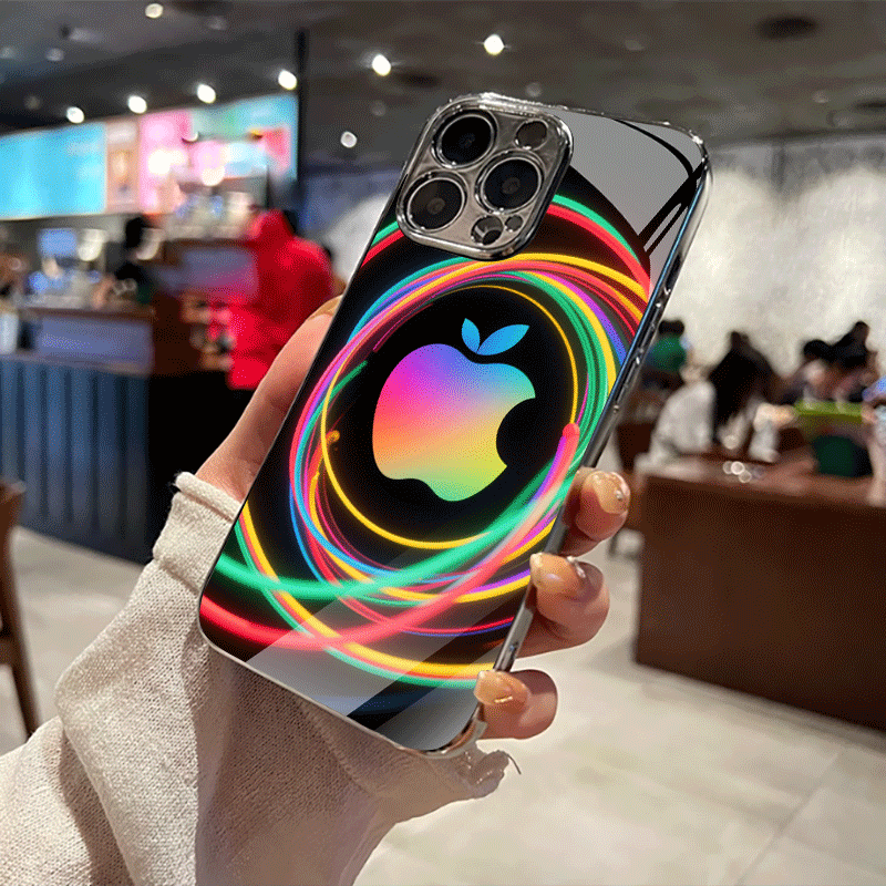 Coque de téléphone élégante et tendance en verre électrolytique fluo