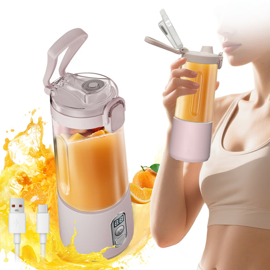 LALAYUAN USB-Powered Portable Blender & Juicer with Digital Timer, High-Speed Ice Crushing, One-Tap Lid, 1300mAh Battery, 6-Blade Stainless Steel, USB-C Charging, Compact Blender for Smoothies, Protein Shakes, Gym, Travel, Of - Topdecheztop.fr