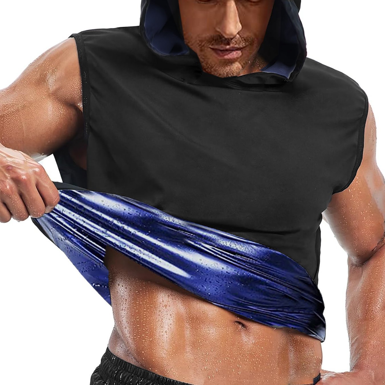 2025 UPGRADED Men'S Hooded Sweatshirt Vest - Heat Trapping Pullover for Gym & Exercise - Compression Top with Adjustable Straps, Ideal for Sauna & Cold Weather - Gift for Father or Boyfriend, Gym Wear | Adjustable Strap Vest - Topdecheztop.fr
