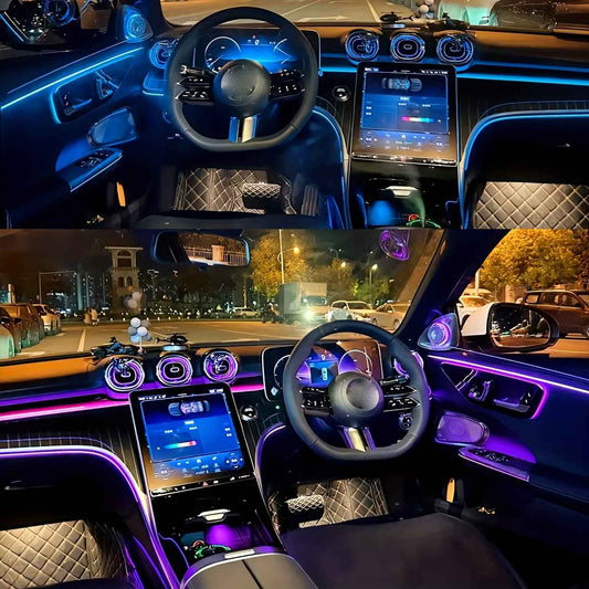 Nouvelles lumières d'ambiance LED RGB 2025 pour voiture avec synchronisation musicale par application