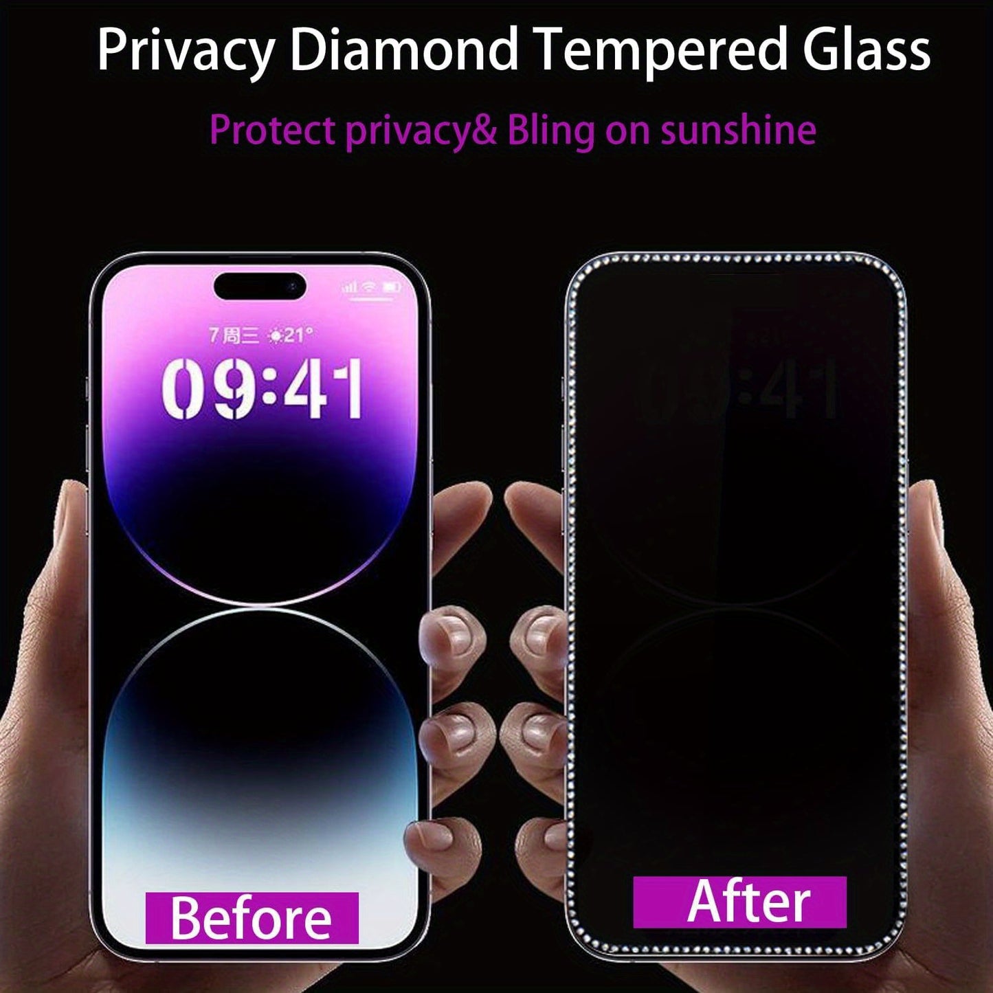 Lot de 2 films de protection d'écran pailletés pour iPhone - Topdecheztop.fr