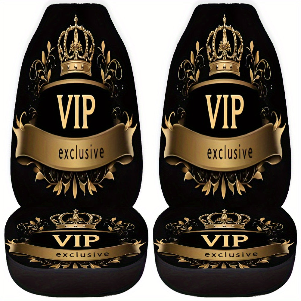 Lot de 2 housses de siège auto VIP exclusives à imprimé couronne