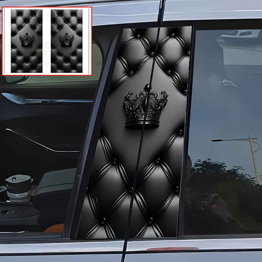 2pcs Crown Design Car Decals - Self-Adhesive Vinyl Stickers with Semi-Matte Finish, Left Side Application for Plastic/Glass/Metal Surfaces, Cartoon Pattern Regal Decor for All Vehicles & Car Models, Car Accessories Stickers,