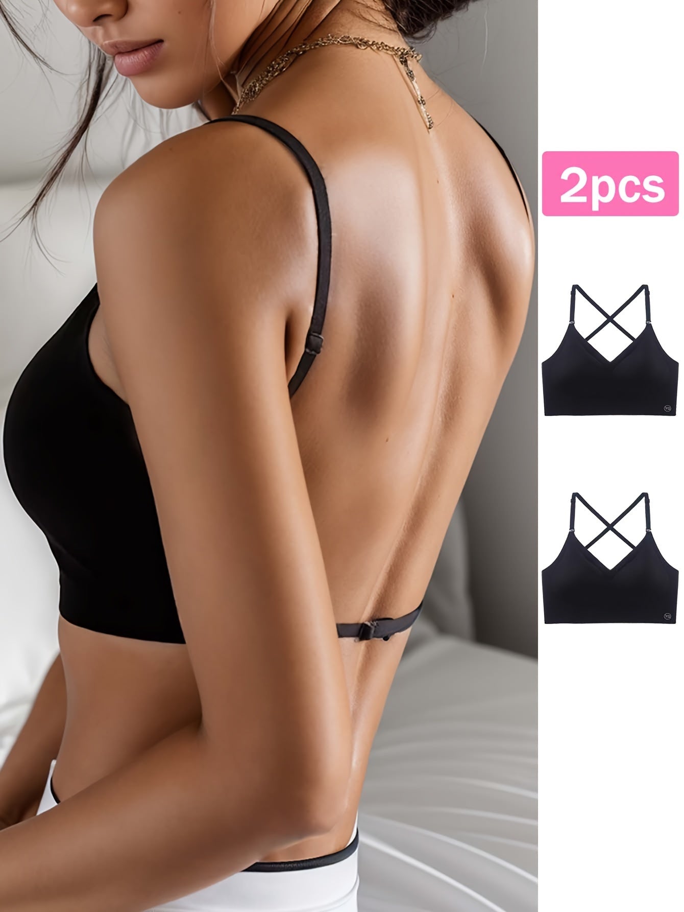 Ensemble soutien-gorge dos nu sans coutures, 2 PCS - Topdecheztop.fr