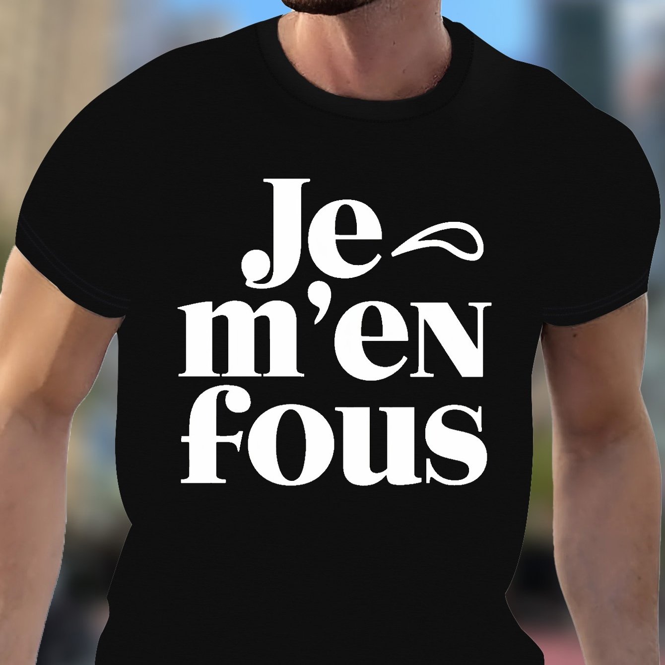 T-shirt graphique « I Don't Care » pour homme