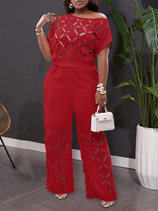 Ensemble 2 pièces décontracté avec broderie asymétrique - Topdecheztop.fr