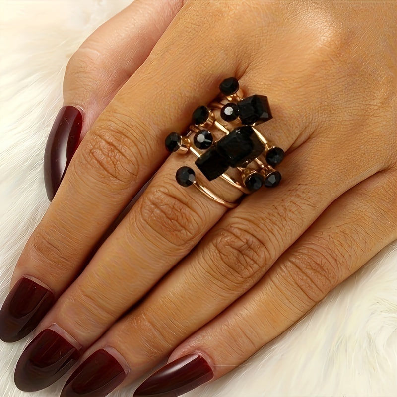 Bague simple pour femme, élégante, spéciale et unique, avec strass - Topdecheztop.fr