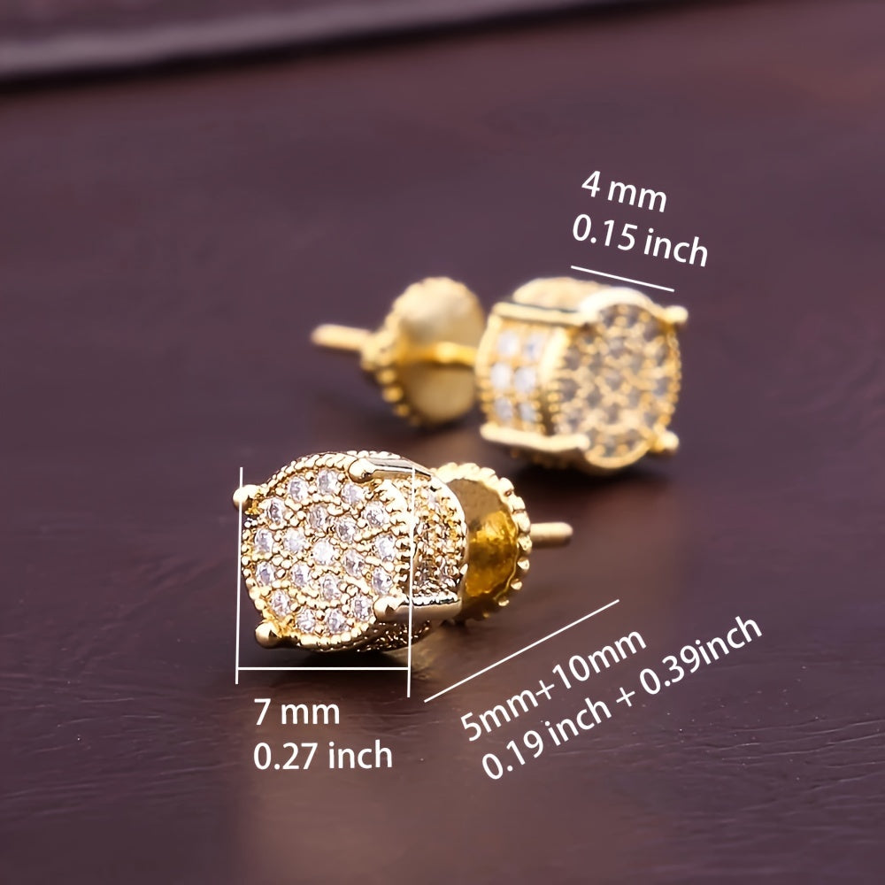 Lot de 2 boucles d'oreilles hip-hop pour homme