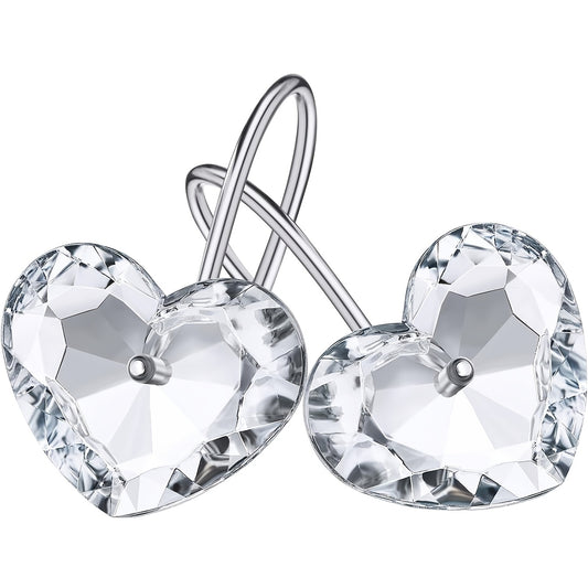 Lot de 12 crochets de rideau de douche en forme de cœur en cristal