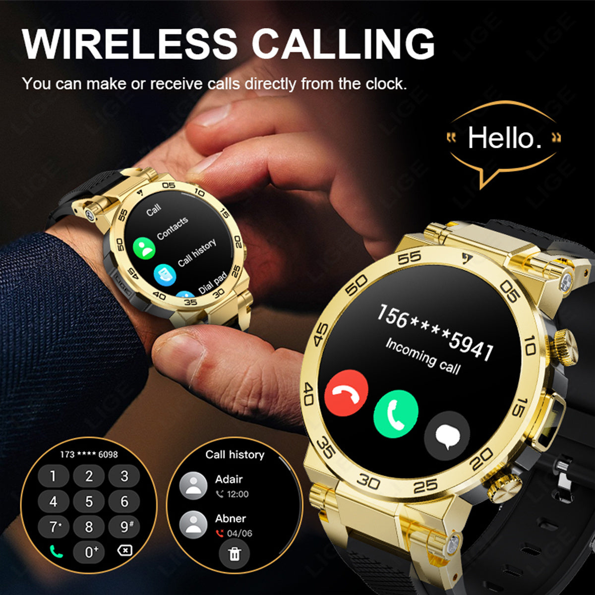 LIGE Nouvelle Montre Connectée Mode Homme Écran 3,89 cm