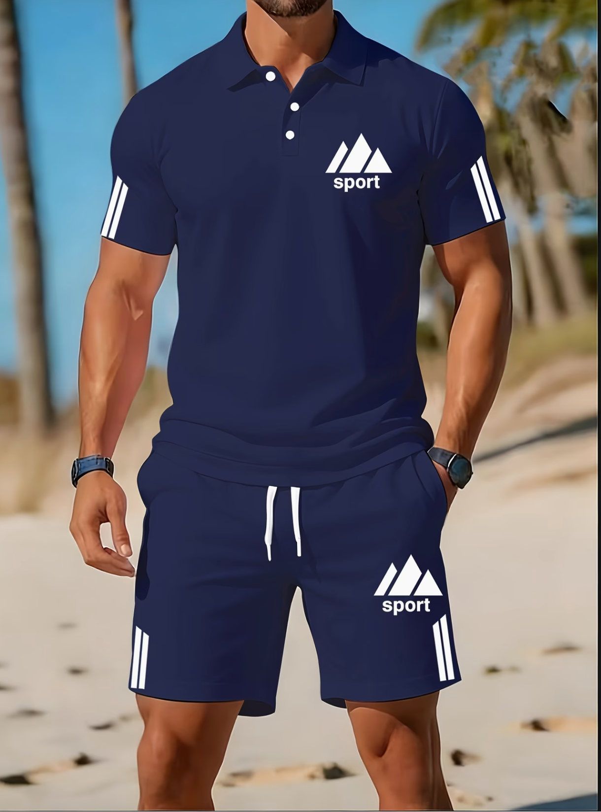 Ensemble Polo de Golf d'Été pour Homme, Haute Élasticité, Décontracté