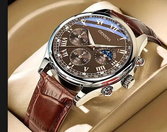 Montre homme neuve, bracelet de luxe, ensemble montre-bracelet