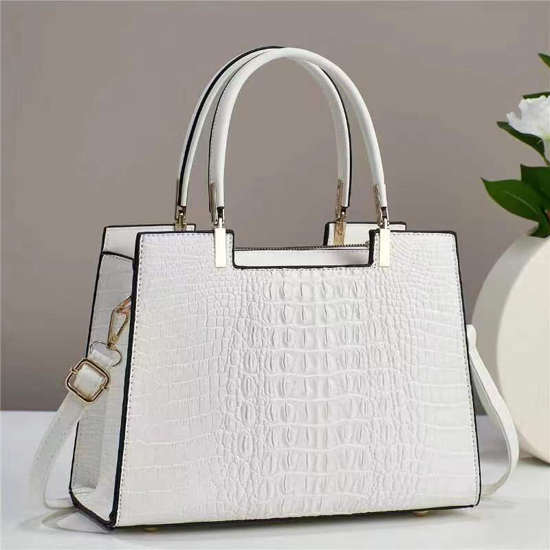 Sac à main décontracté à motif crocodile pour femme, grande capacité