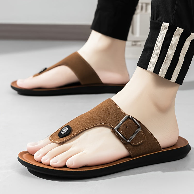 Sandales en PU couleur unie pour homme – Tongs