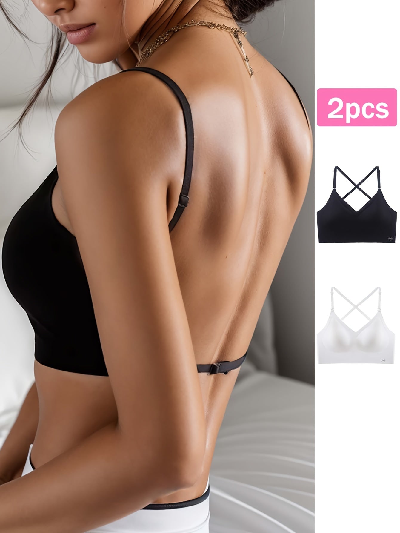 Ensemble soutien-gorge dos nu sans coutures, 2 PCS - Topdecheztop.fr