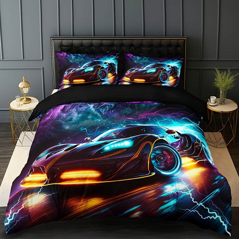 Parure de lit 3 pièces avec housse de couette et 2 taies d'oreiller - Topdecheztop.fr