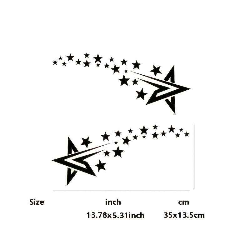 2pcs Car front bumper sports fashion decoration sticker, front and rear bumper scratch cover sticker, car C column fashion sticker, meteor element fashion sticker.