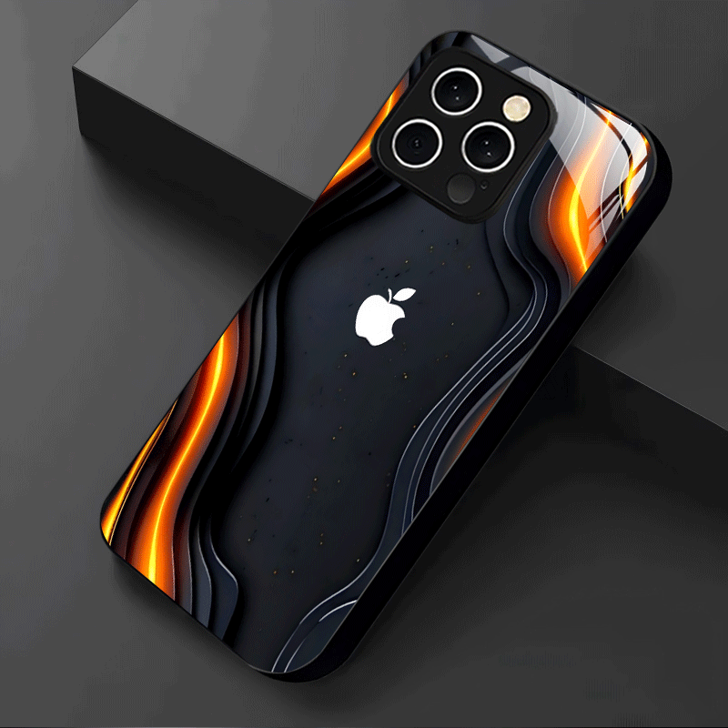 Coque en verre dépoli avec motif logo Apple