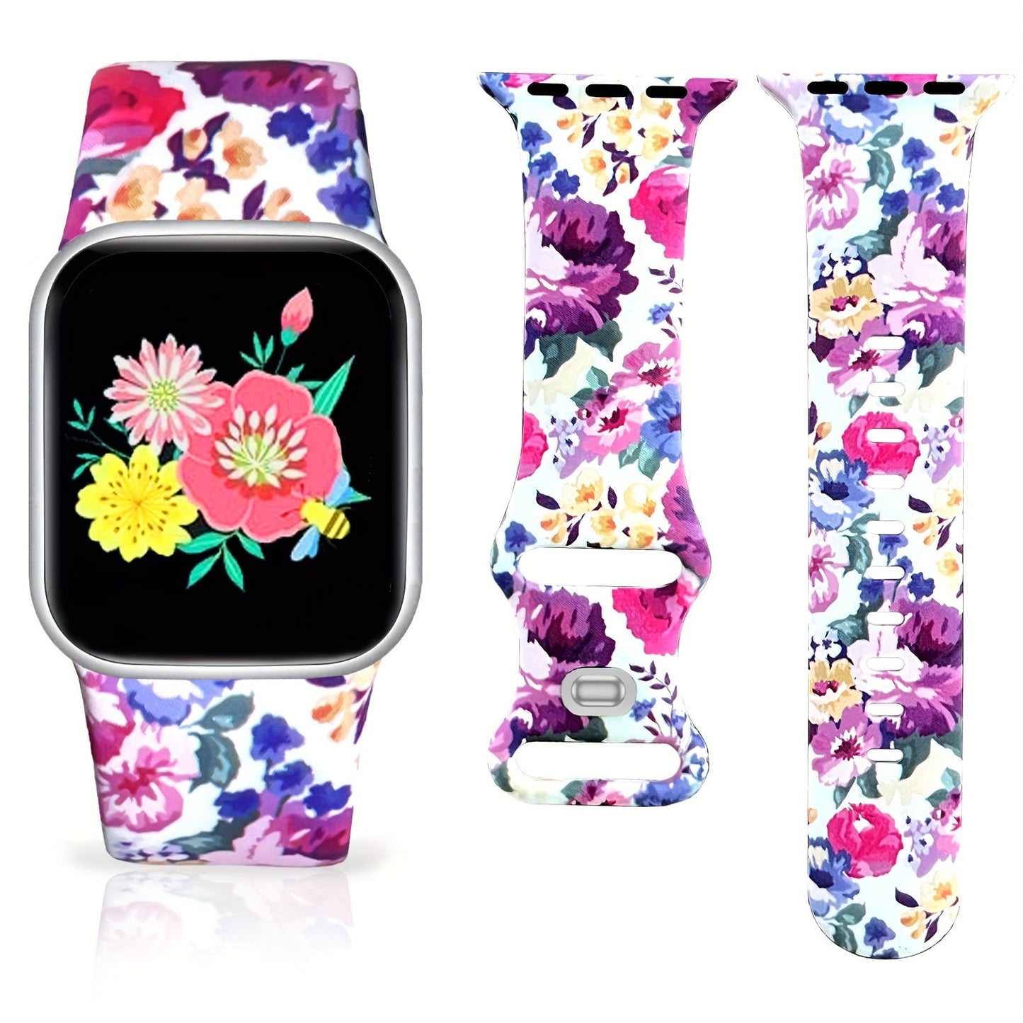 Bracelet de montre imprimé floral - Topdecheztop.fr