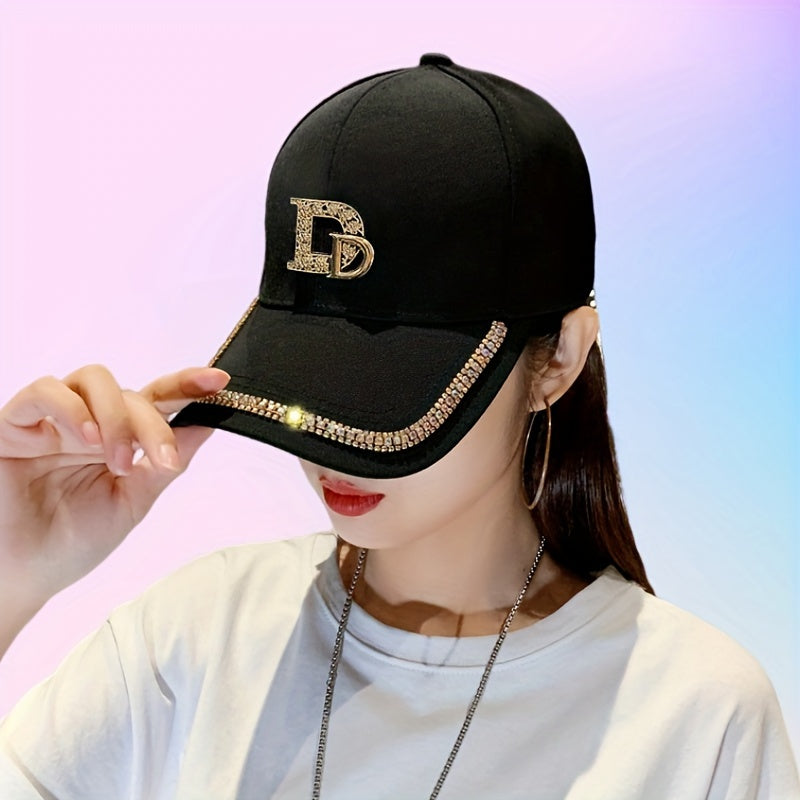 Casquette de baseball avec strass, 100 % polyester - Topdecheztop.fr