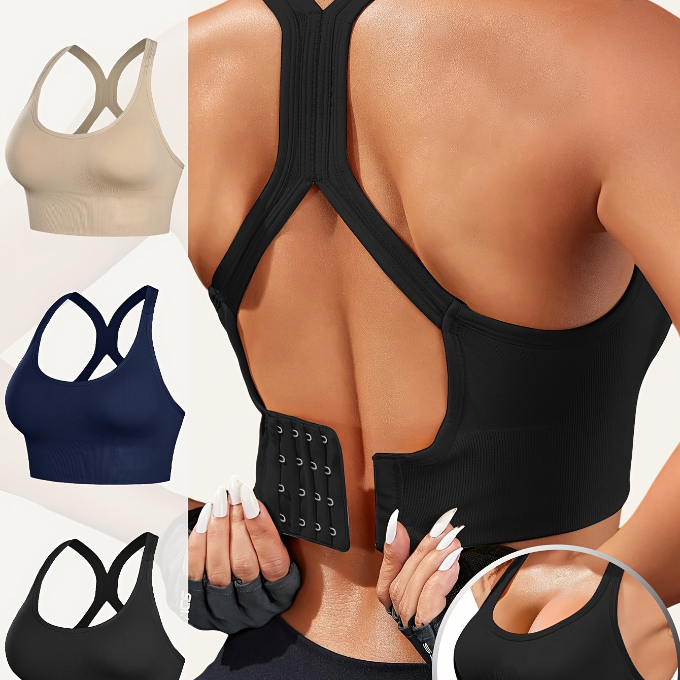Soutien-gorge de sport dos en X pour femme, 3 pièces - Topdecheztop.fr
